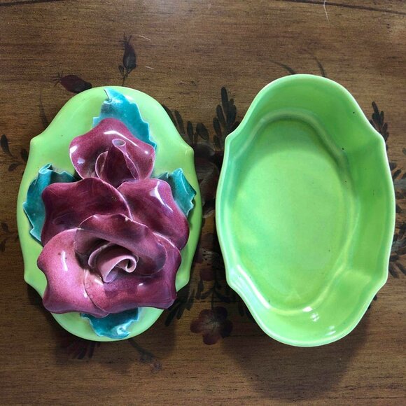 California pottery - Johannes Brahm floral lidded trinket box - Picture 8 of 12